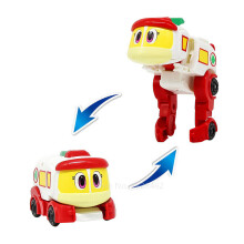 (Bez pudełka Perry) Najnowsze figurki akcji Min Gogo Dino ABS Deformation Car/Samolot REX/PING/VIKI/TOMO