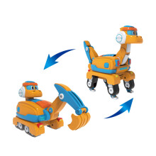 (Bez pudełka Pokey) Najnowszy ABS Min Deformation Gogo Dino Explorers REX Transformation Car Samolot