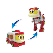 (Bez pudełka Perry) Najnowszy ABS Min Deformation Gogo Dino Explorers REX Transformation Car Samolot