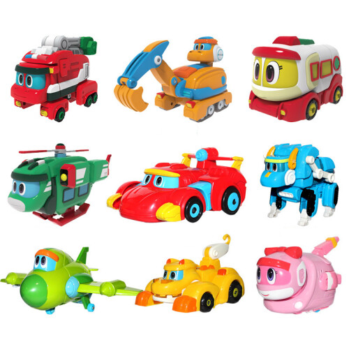 (Med Box Juni)Nyaste ABS Min Deformation Gogo Dino Explorers REX Transformation Bil Flygplan Motorbåt 1