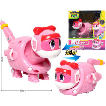 (Z pudełkiem Viki) Najnowszy model ABS Min Deformation Gogo Dino Explorers REX Transformation Car Samolot