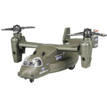 (zielony-Chiny) Odlewany stopowo śmigłowiec Osprey V22 z lekkim napędem pull-back Millity Transport