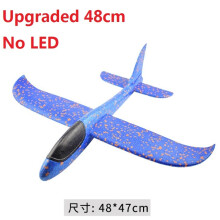 (Niebieski 48 cm bez diody LED) Samolot z pianki EPP do rzucania, zabawka do użytku na zewnątrz, szybowiec,