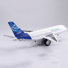 (niebieski) 21CM Model samolotu Airbus A380 Stop Wyświetlacz z diodami LED Odciągnij zabawkowy samolot