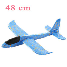 (48 cm niebieski) 48 cm duży samolot z pianki EVA, zabawka do rzucania ręcznie, szybowiec, model DIY,