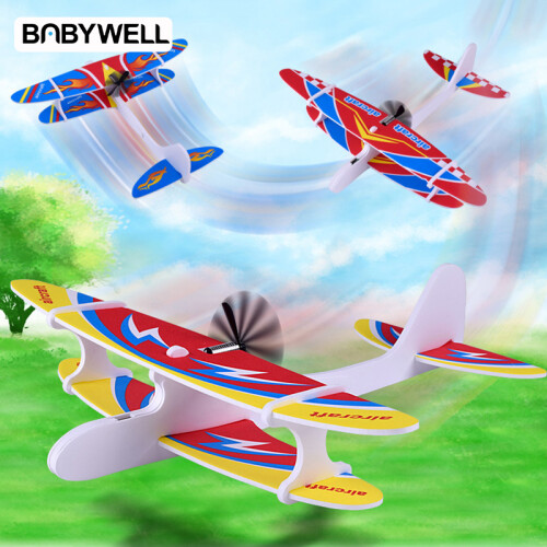 (G 1PC Random Color-SPAIN)Μεγάλο EVA Foam Παιχνίδι Χέρι Πετώντας Flying Airplane 1