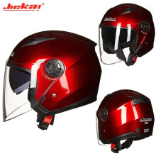 (L-6)Hjälmar för män Motorcykelhalvor Dual Lens Scooter Moto-hjälm Casco vespa