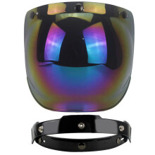 (1)Retro 3 Snap Szyba przednia Kask motocyklowy Soczewka 3/4 Kask otwarty Bubble