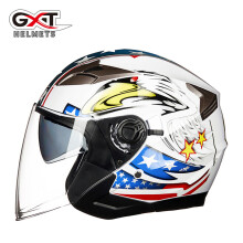 (xL-2)Nowy letni kask motocyklowy GXT z podwójnymi soczewkami, otwarty na twarz