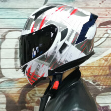 (L-4)Kask motocyklowy z podwójną soczewką, z pełną twarzą, wyścigowy, z klapką, z podwójnymi soczewkami,
