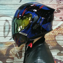 (L-11)Kask motocyklowy z podwójną soczewką, z pełną twarzą, wyścigowy, z klapką, z podwójnymi soczewkami,