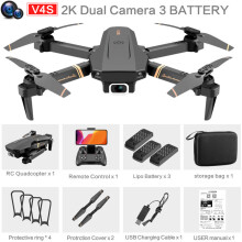 (Ranska-2K-Kaksoiskamera-3B)4DRC V4 RC Drone 4K 1080P HD-laajakulmakamera WiFi Fpv Kaksoiskamera taitettava