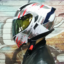 (xL-6)Kask motocyklowy z podwójnymi soczewkami, z pełną twarzą, wyścigowy, z klapką