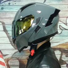 (xL-21)Kask motocyklowy z podwójnymi soczewkami, z pełną twarzą, wyścigowy, z klapką, z klapką