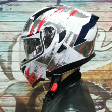 (xxL-3)Kask motocyklowy z podwójnymi soczewkami, z pełną twarzą, wyścigowy, z klapką ...