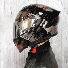 (xxL-13)Kask motocyklowy z podwójnymi soczewkami, z pełną twarzą, wyścigowy, z klapką ...