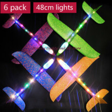 (48cm6pcs light-1)Παιχνίδι αεροπλάνων που πετάει με αφρό 37cm 48cm Flight