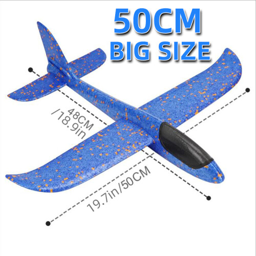 (50cm μωβ-Κίνα) 50cm Big Foam Plane Glider Hand Throw Αεροπλάνο Αδράνειας EPP Bubble 1