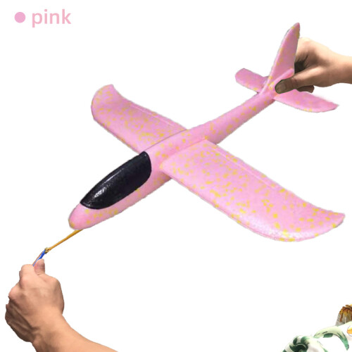 (50cm ροζ Αναβάθμιση-Κίνα) 50cm Big Foam Plane Glider Hand Throw Airplane Light Αδράνεια