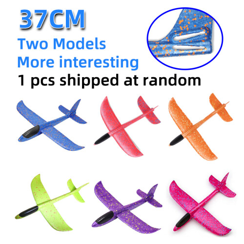 (37cm 1χρώμα τυχαία-Κίνα) 50cm Big Foam Plane Glider Hand Throw Airplane Light Αδράνεια