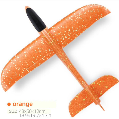 (50 cm πορτοκαλί χωρίς LED-Κίνα) 50 cm Big LED Flash Glider Foam Plane Hand Throw Light