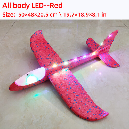 (Full LED Red 50cm-China) 50cm Big LED Flash Glider Foam Plane Hand Throw Light Αδρανειακό