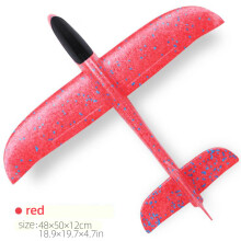 (50 cm κόκκινο χωρίς LED-Κίνα) 50 cm Big LED Flash Glider Foam Plane Hand Throw Light Αδρανειακό