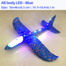 (Full LED Blue 50cm-China) 50CM Big LED Flash Glider Foam Plane Hand Throw Light Αδρανειακό