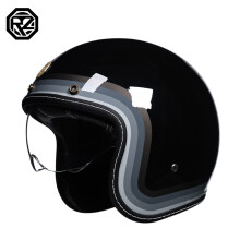 (xL-6a)Modne, zabytkowe kaski motocyklowe VOSS, czarne matowe, gogle, retro