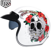 (xxL-5)Modna marka VOSS vintage kaski motocyklowe gogle retro matowe czarne