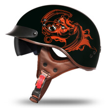 (L-20)VOSS zabytkowy kask motocyklowy retro półkask do skutera z wbudowanym