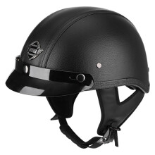 (M-18)VOSS vintage motorcykelhjälm retro skoterhalvhjälm med inbyggd