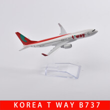 (Korea T way B737-China)JASON TUTU 16cm Korean Air Boeing 747 Model Plane Aircraft Diecast Metal 1/400
