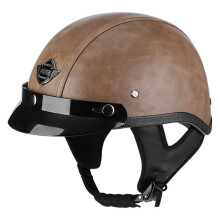 (M-16) VOSS Vintage-Motorradhelm, Retro-Roller-Halbhelm mit integriertem