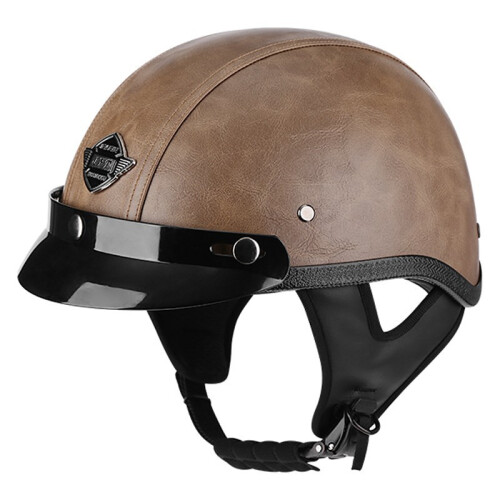 (M-16) VOSS Vintage-Motorradhelm, Retro-Roller-Halbhelm mit integriertem