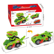 (Πράσινο)Dinosaur Toys Sound Electric Auto-deformed Dino Led helicopter Dino Vehicle Magic Car
