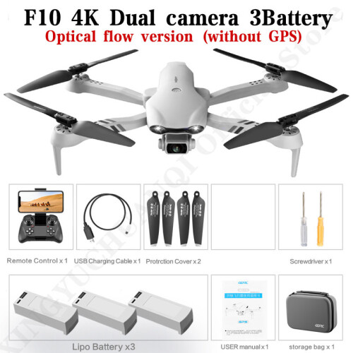 (ΙΣΠΑΝΙΑ-F10-4K-3B-bag) 4DRC Νέα 4K HD Διπλή κάμερα GPS 5G WIFI Ευρυγώνιο