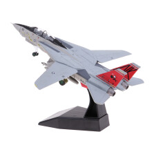 (A)1:100 Scale Plane Model Toys US F-14 Diecast Metal Aircraft Fighter Model Toy Grey Assembled Flying Model Remote Control