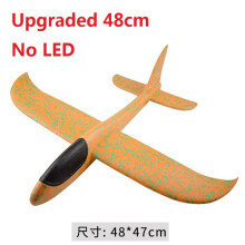 (Yellow 48cm NO LED)48 CM Hand Throw Airplane EPP Foam Launch fly Glider Planes Model Aircraft Outdoor Fun Toys Glider Inertia