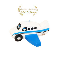 (champagne) Trenino magnetico in legno, aereo, ferrovia in legno, elicottero, auto, camion, accessori,