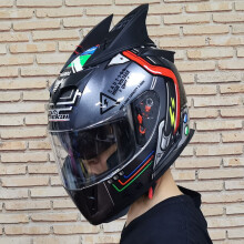 (M-d1)Piękny, całoroczny, uniwersalny kask motocyklowy z wbudowaną małą soczewką