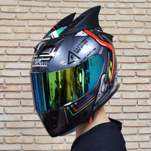 (xxL-d3)Piękny, całoroczny, uniwersalny kask motocyklowy z wbudowaną małą soczewką
