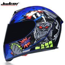 (S-b8)Kask motocyklowy z pełną twarzą, zmywalna podszewka, z podwójnymi soczewkami, stylowy i szybki
