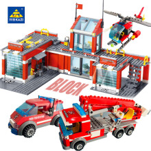 (774 szt. bez pudełka) Klocki konstrukcyjne City Coastal Fire Brigade, łódź ratownicza, samolot, stacja