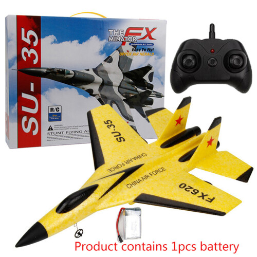 (Κίτρινο)FX620 SU-35 RC Remote Control Airplane 2.4G Remote Control Fighter Hobby Plane Glider 1