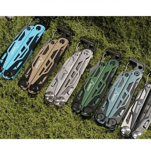 (Misty Blue Scissors)Folding Multi functional Tool Pliers Multi functional Combination Tool Pliers EDC 1