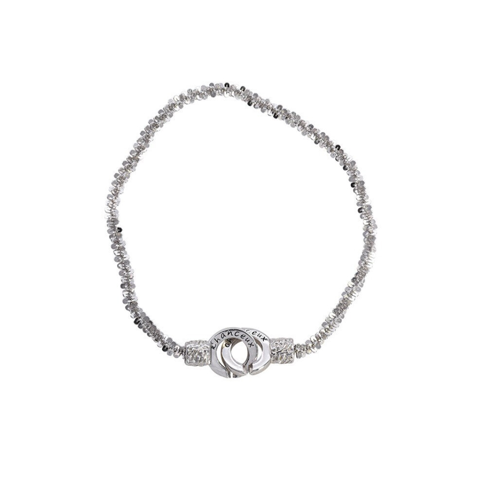 Bracelet en alliage double anneau sophistiqué pour femme style accessoires distinctifs