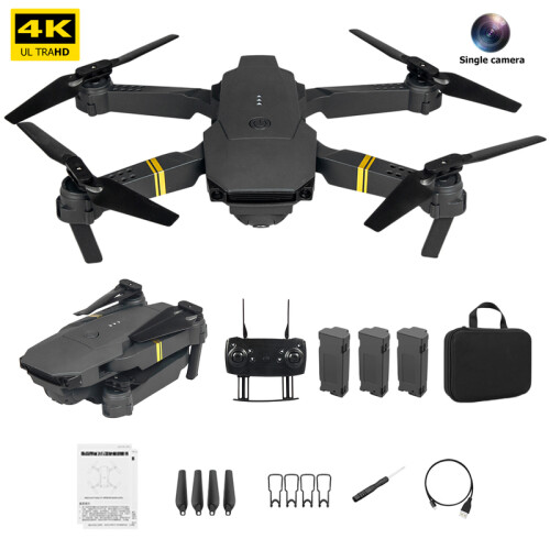 (China-Battery3 4kD)4K Eachine E58 Drone WIFI FPV With Wide Angle Camera Hold Mode Foldable Arm RC Quadcopter X Pro RTF