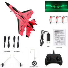 (Red 3 Battery)SU-35 RC Plane FX-620 Glider Fixed Wing Airplane 2.4G Remote Control Fighter EPP Foam