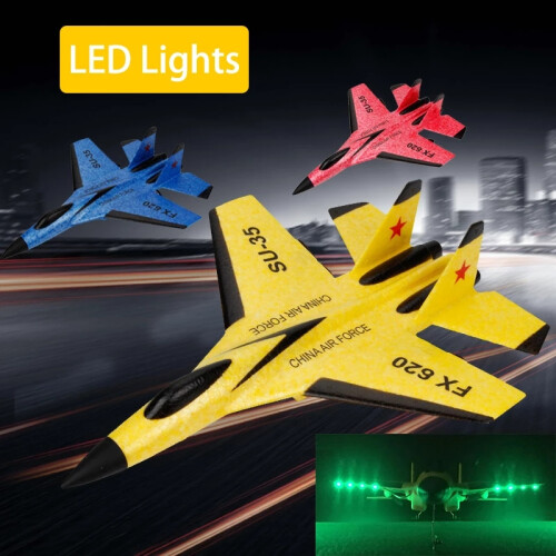 (Red 3 Battery)SU-35 RC Plane FX-620 Glider Fixed Wing Airplane 2.4G Remote Control Fighter EPP Foam 1
